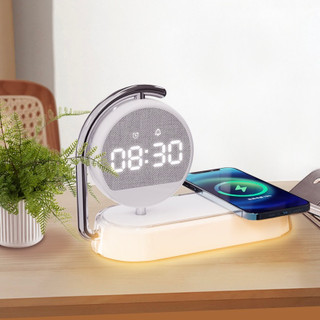 شارژر بی سیم، چراغ خواب و ساعت زنگدار K01T Clock🪄🌙